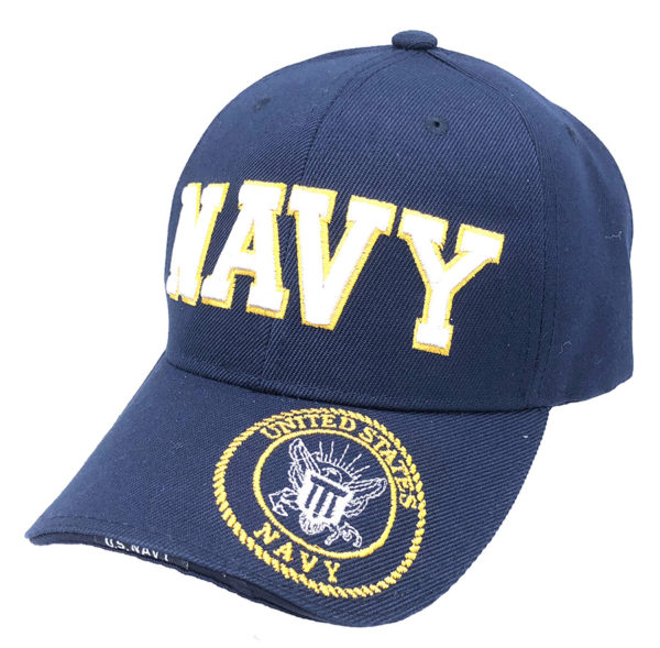 Navy Logo on Bill Mens Cap with back on US Navy