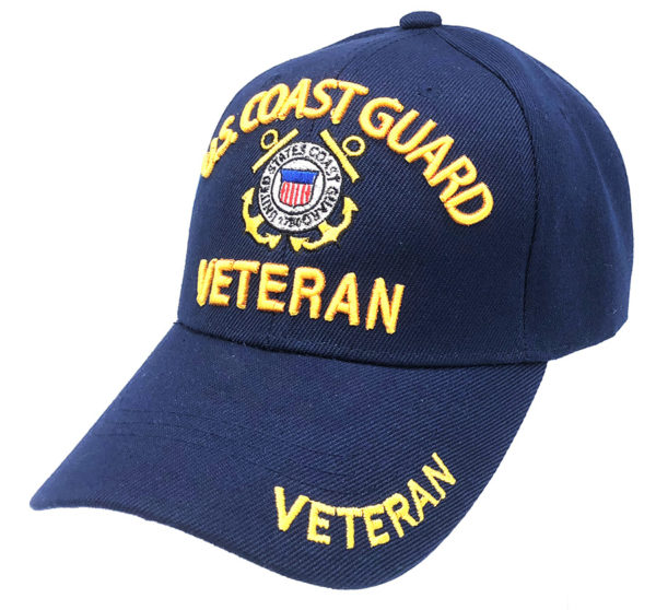 U.S Coast Guard Veteran Logo on Bill Mens Cap with back on Veteran