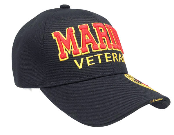 Marine Veteran Logo on Bill Mens Cap with back on US Marine - Image 2