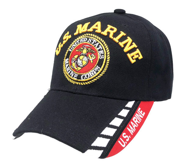 U.S Marine Logo on Bill Mens Cap with back on US Marine