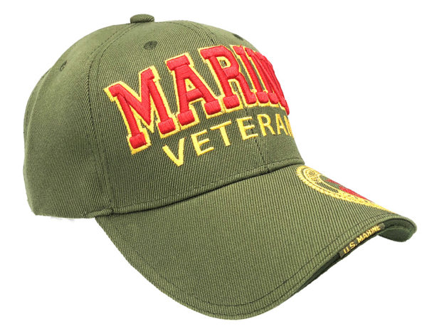 Marine Veteran Logo on Bill Mens Cap with back on US Marine - Image 3