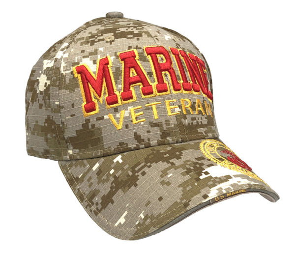 Marine Veteran Logo on Bill Mens Cap with back on US Marine - Image 2