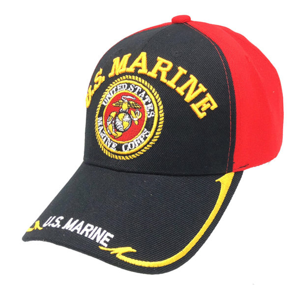 U.S Marine Logo on Bill Mens Cap with back on US Marine