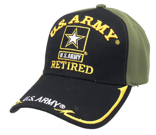 U.S Army Retired Logo on Bill Mens Cap with back on US Army