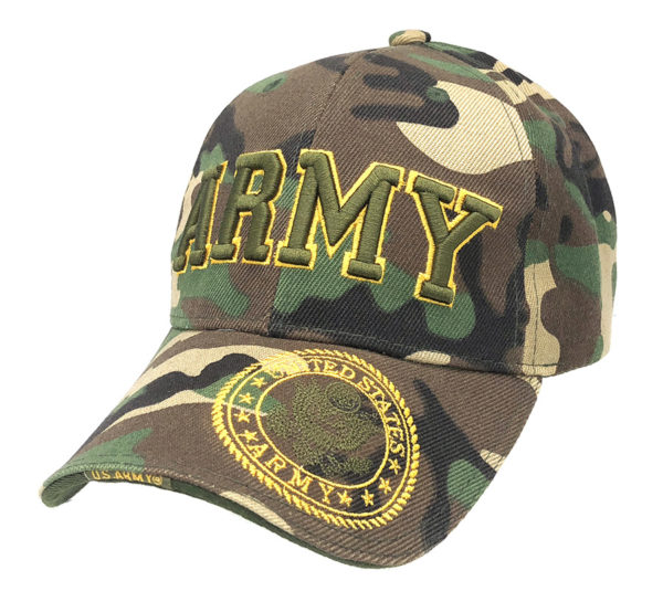 Army Logo on Bill Mens Cap with back on US Army