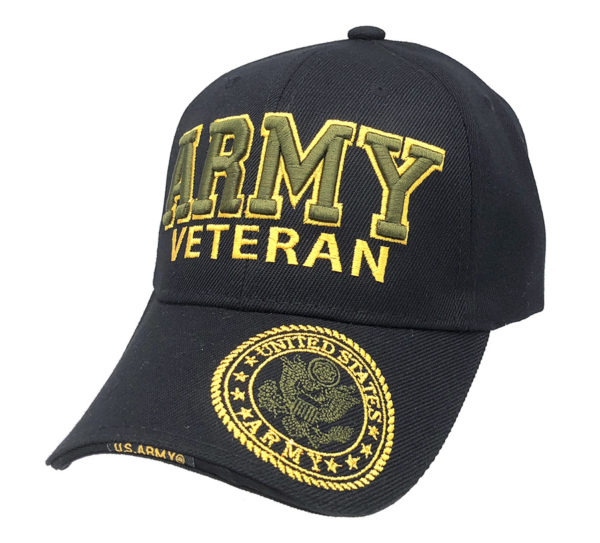 Army Veteran Logo on Bill Mens Cap with back on US Army