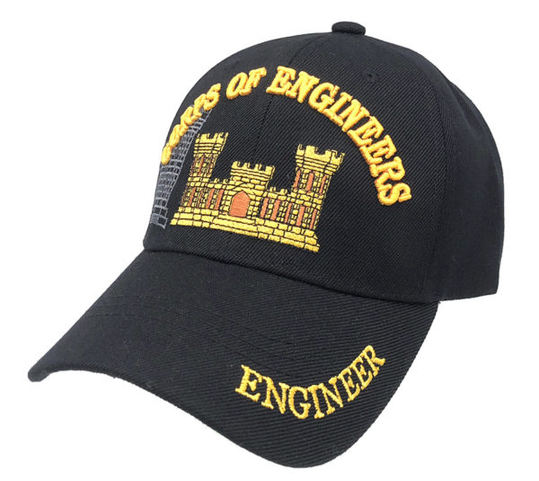 Corps of Engineers  Logo on Bill Mens Cap with back on  Army