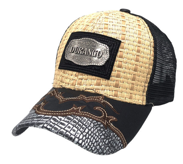 Durango Mexican Eagle Straw Mesh Back Baseball Charro Hat