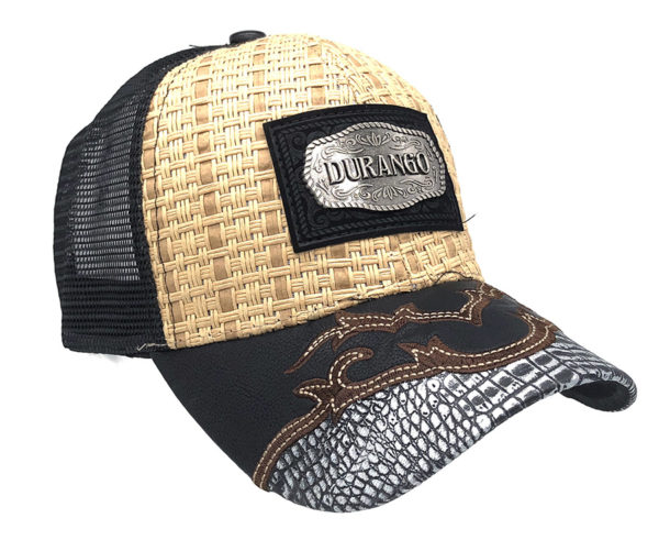 Durango Mexican Eagle Straw Mesh Back Baseball Charro Hat - Image 2