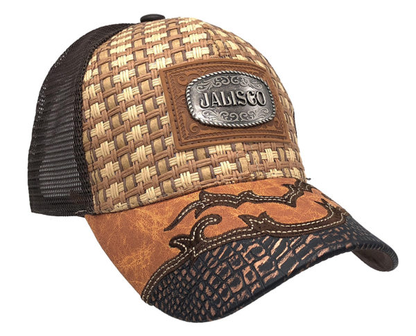 Jalisco Mexican Eagle Straw Mesh Back Baseball Charro Hat - Image 2