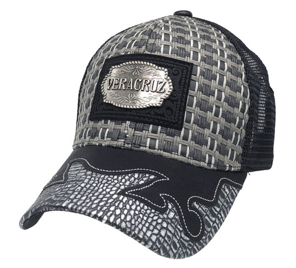Vewacruz Mexican Eagle Straw Mesh Back Baseball Charro Hat