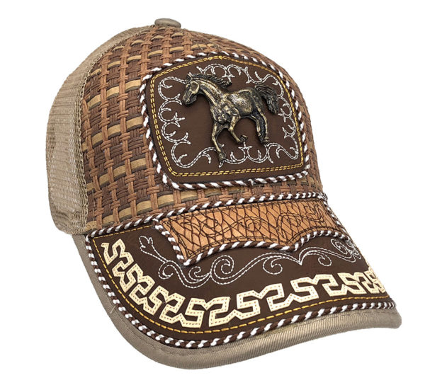 Horse Straw Mesh Back Baseball Charro Hat - Image 2