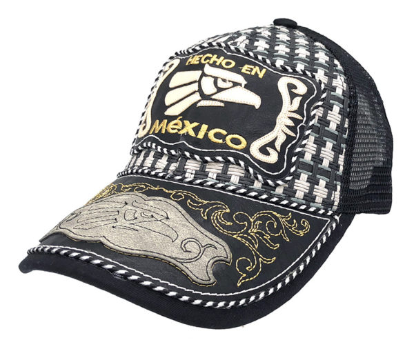 Hecho En Mexico Straw Mesh Back Baseball Charro Hat