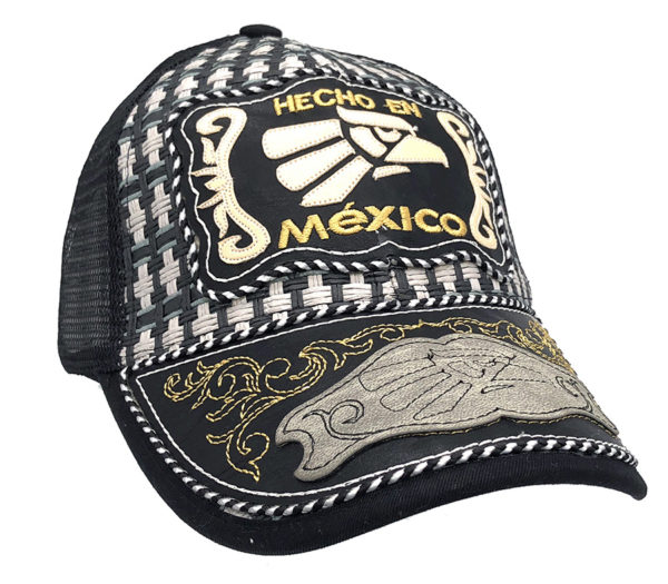 Hecho En Mexico Straw Mesh Back Baseball Charro Hat - Image 2