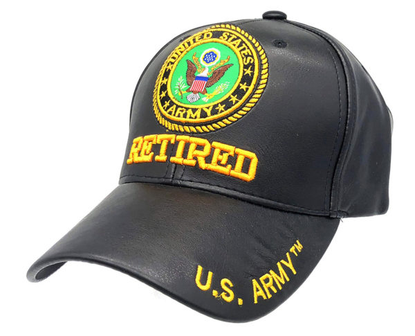 Retired U.S. Army  Logo on Bill Mens Cap with back on U.S. Army