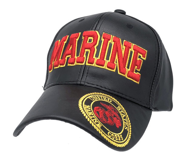 Marine  Logo on Bill Mens Cap with back on Marine