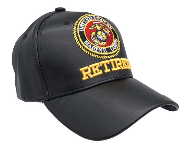Retired U.S Marine Logo on Bill Mens Cap with back on U.S Marine - Image 2