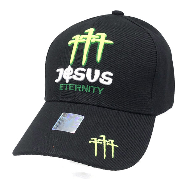 Jesus Eternity Logo on Bill Christian Cap with back on Jesus