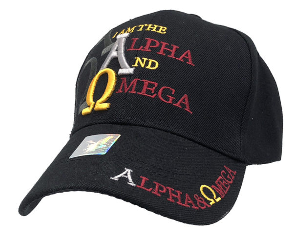 Alpha and Omega Logo on Bill Christian Cap with back on AO