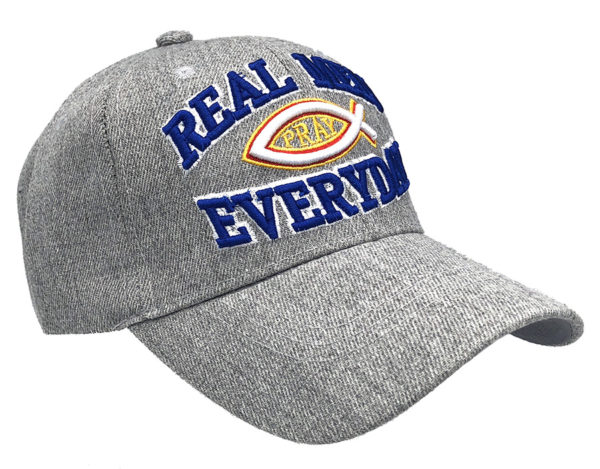 Real Men Everyday Logo on Bill Christian Cap with back on I Love Jesus - Image 2