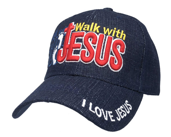 Walk with Jesus Logo on Bill Christian Cap with back on I Love Jesus