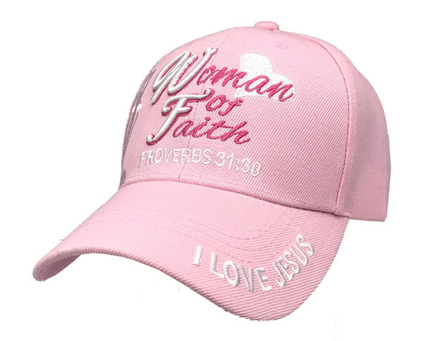 Woman For Faith Logo on Bill Christian Cap with back on I Love Jesus