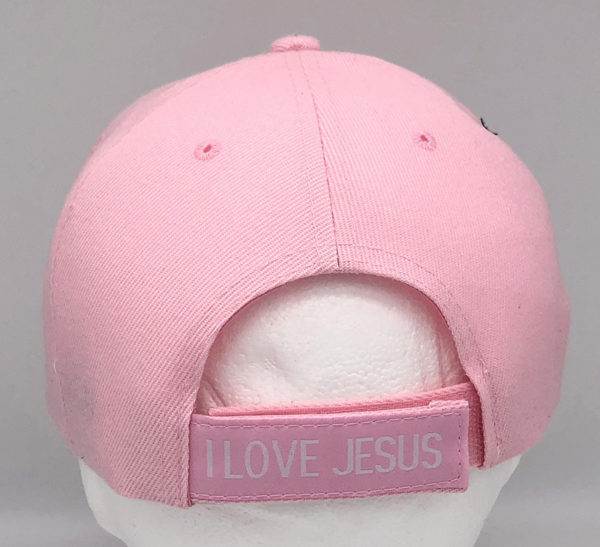 Woman For Faith Logo on Bill Christian Cap with back on I Love Jesus - Image 2