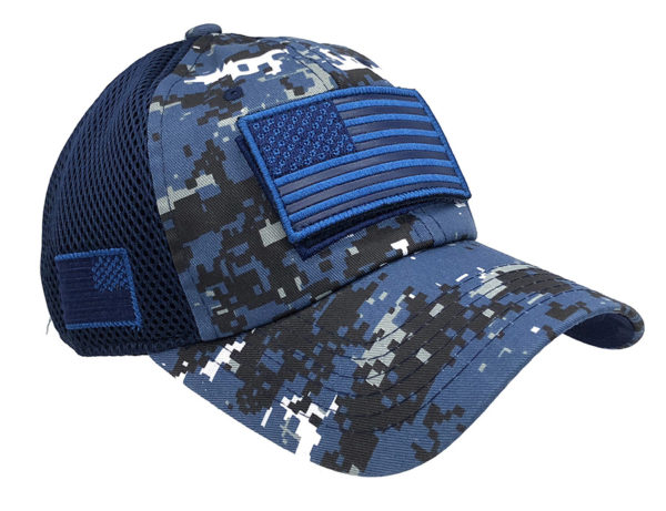Blue Camo USA Flag Mesh Cap - Image 3