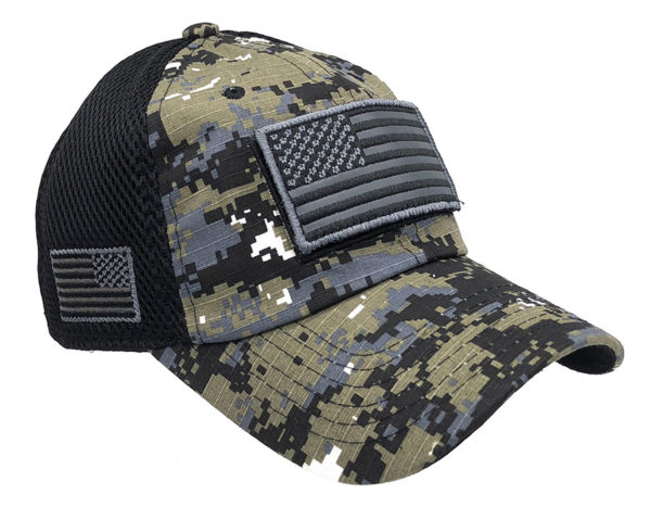 Khaki Camo USA Flag Mesh Cap - Image 2