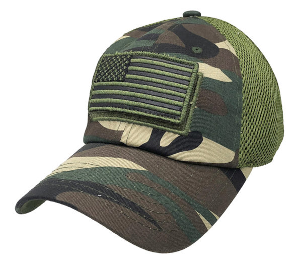 Olive Camo USA Flag Cap