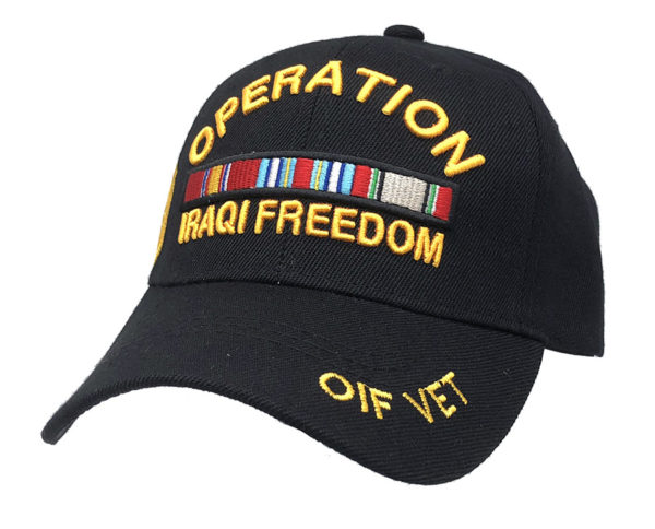 Operation Iraqi Freedom Logo on Bill Mens Cap with OIF VET