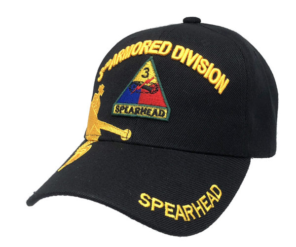 3Rd Armored Division Spearhead Logo on Bill Mens Cap with 3Rd Armored Division