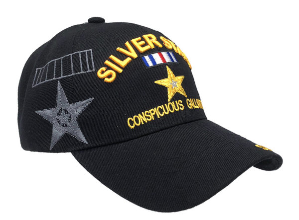 Silver Star Conspicuous Gallantry Logo on Bill Mens Cap with Silver Star - Image 2