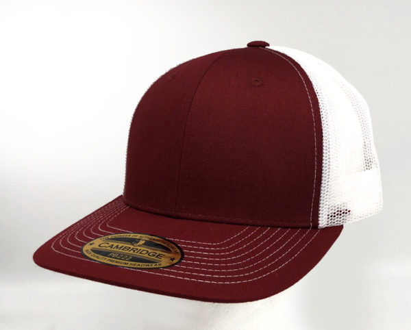 PB222 PIT BULL Cambridge Trucker Mesh Cap - Burgundy/ White