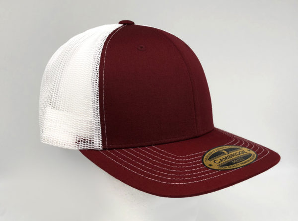 PB222 PIT BULL Cambridge Trucker Mesh Cap - Burgundy/ White - Image 2