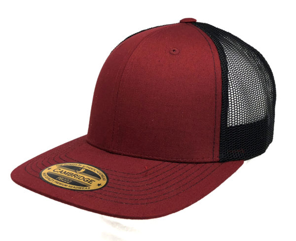 PB222 PIT BULL Cambridge Trucker Mesh Cap - Burgundy/ Black