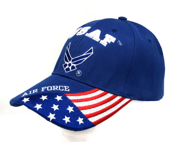 USAF Logo With U.S Flag on Bill Mens Cap with Air Force