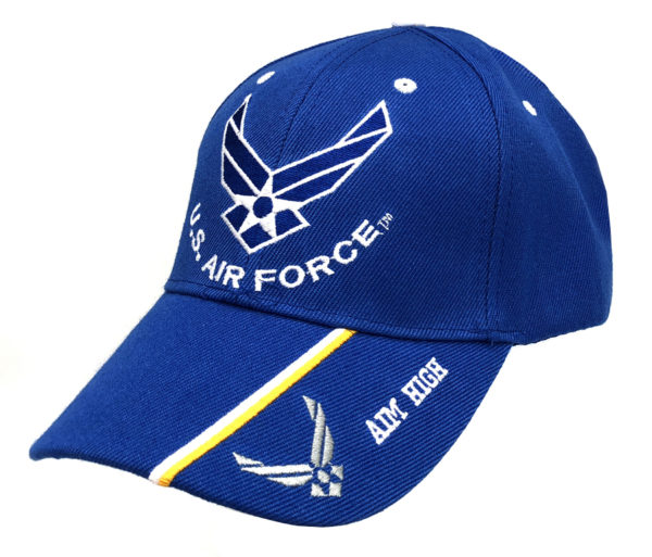 U.S Air Force with Aim High on Bill Mens Cap with USAF