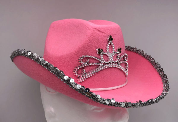 Pink Rhinestone Cowgirl Hat - LED Light - Image 3