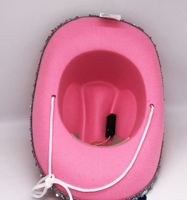 Pink Rhinestone Cowgirl Hat - LED Light - Image 2