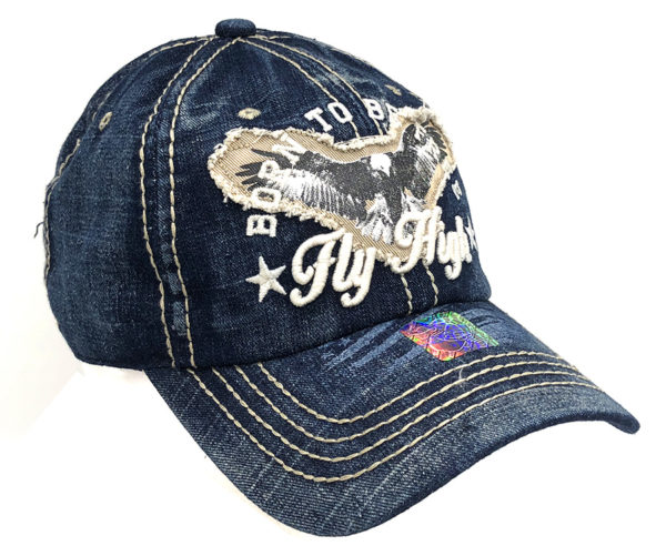 Vintage Born to be Free with Fly High Ball Cap- Blue - Image 2