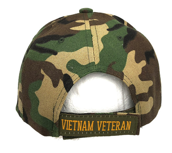 Vietnam Veteran Logo on Bill Mens Cap with Vietnam Veteran - Camo - Image 3