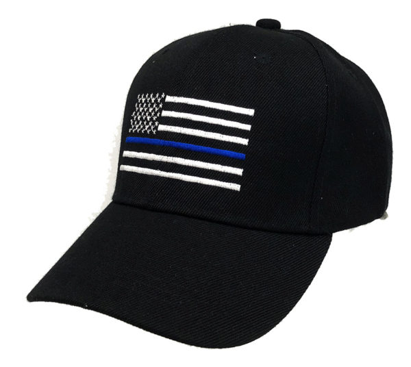 American Flag on Bill Mens Cap - Black