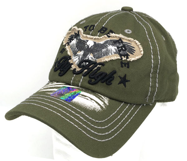 Vintage Born to be Free with Fly High Ball Cap- Olive