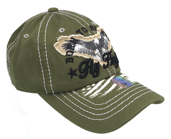 Vintage Born to be Free with Fly High Ball Cap- Olive - Image 2