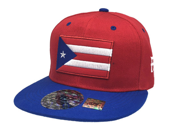 Puerto Rico Baseball with Flag Snap Back Cap