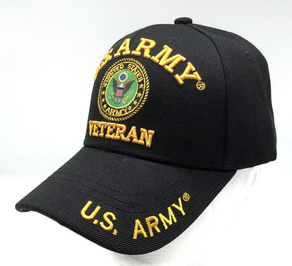 Army Veteran Logo on Bill Mens Cap with back on U.S. Army