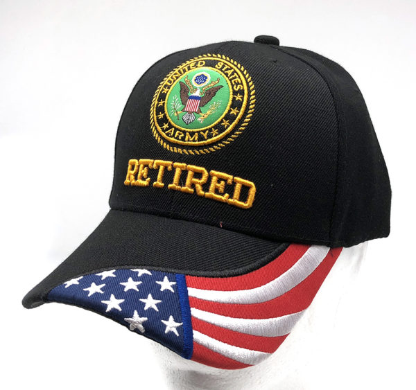 Retired Logo on Bill Mens Cap with back on U.S. Army