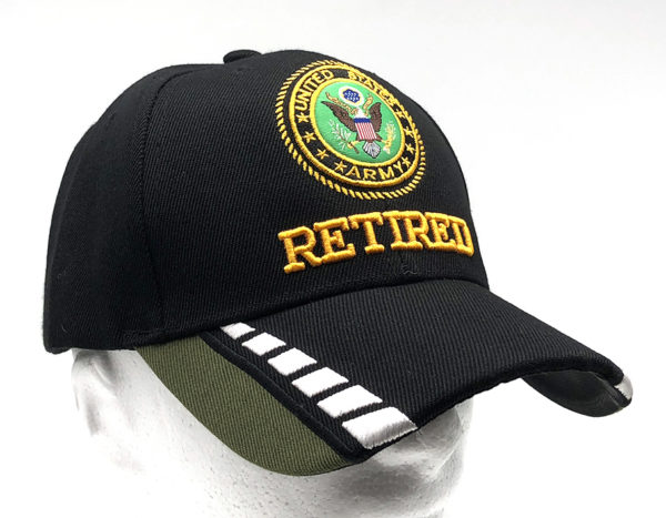 Retired Logo and Flag on Bill Mens Cap with back on U.S. Army - Image 2