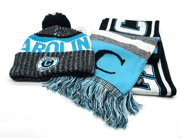 NFL Carolina Pom Beanie with Scarf - Team Color